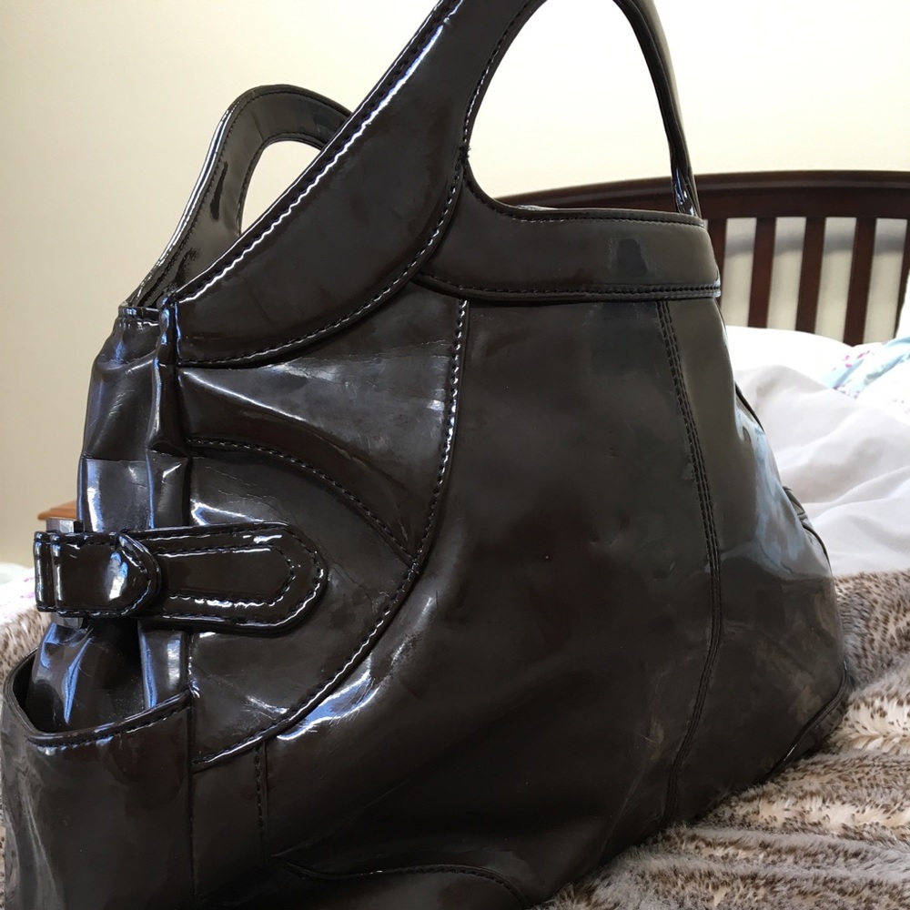 Chocolate Brown Patten Leather Purse